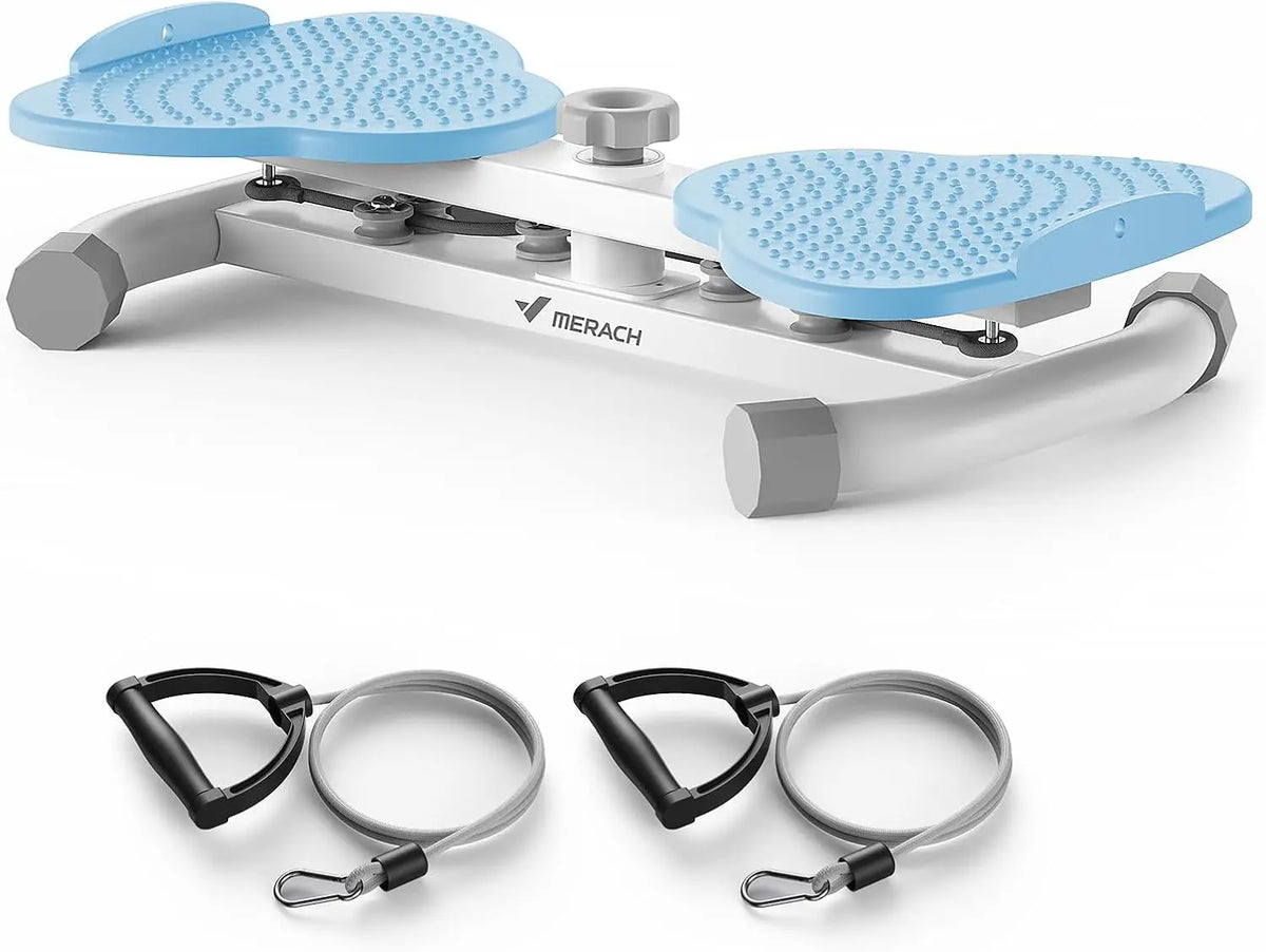 MERACH Waist Twister Board with Pull Cords Dual Pedal Ab Twister 300 lbs Capacity Silent Anti-Slip Core Exerciser with Foot Massage Slim Waist Love Handle Workout Equipment for Home Office for Women & Seniors