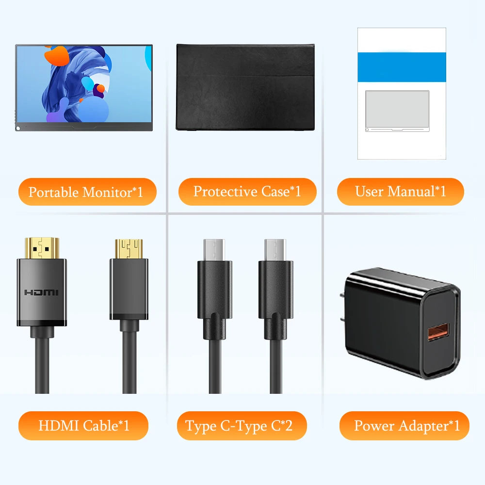 UPERFECT UBase FHD 1080P Portable Monitor 15.6 Inch IPS HDMI USB C Monitors For Laptop MAC Switch Xbox Phone PC Compatible Computer Display