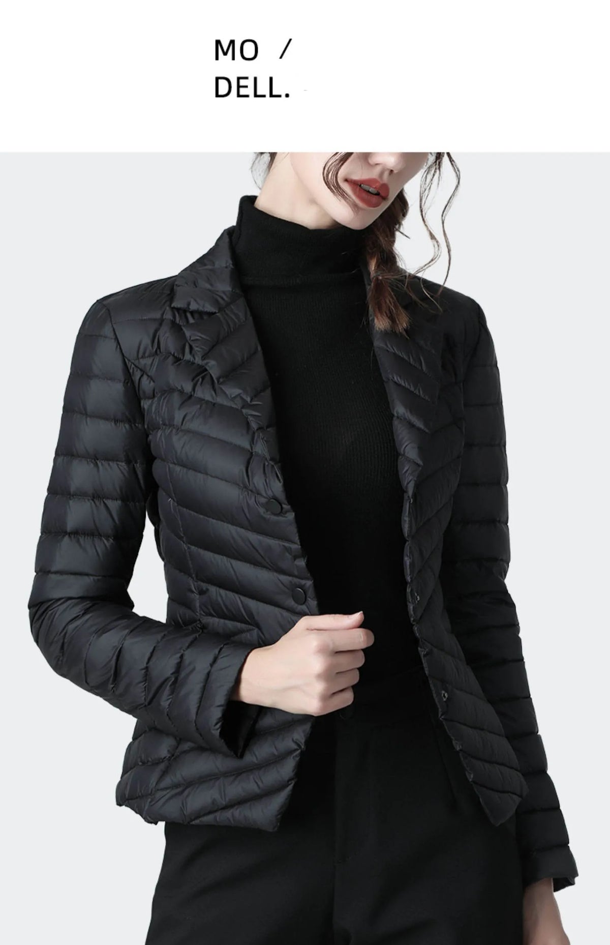 Fashion Suit Collar Women Winter Down Jacket Elegant Slim Warm Lightly Puffer Coat Outwear Plus Size 3 Buttons Duck Down Jackets