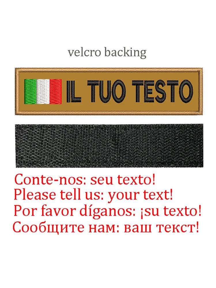 Embroidery Custom Patch Hook And Loop Backing Iron On Sewing ID Tag Name Stripes For Clothing Dog Collar Harness Backpacks Hat