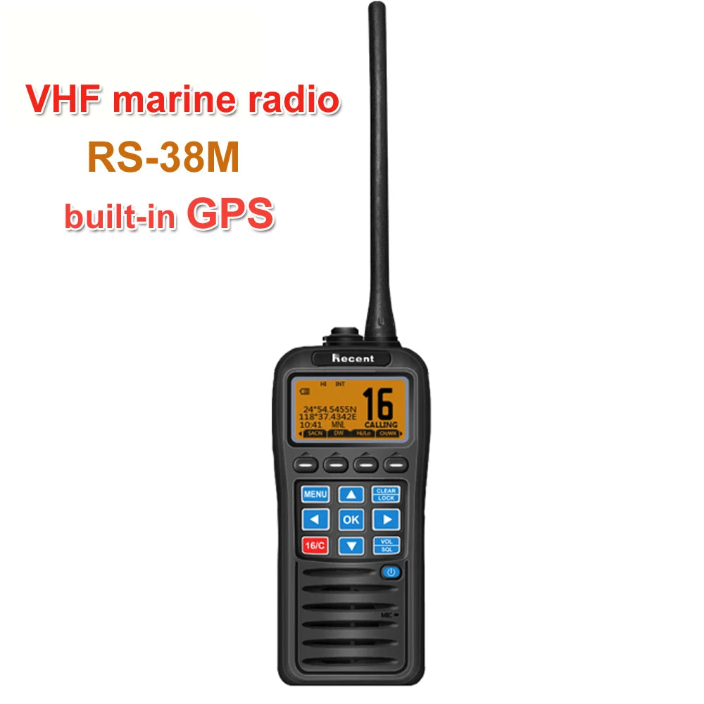 Recent RS-38M With GPS VHF Marine Radio IP67 Waterproof Float Walkie Talkie Tri-watch 156.025-157.425MHz Transceiver 2 Way Radio