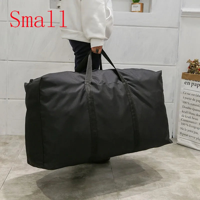 Unisex Thin Folding Luggage Bag Big Capacity Wearable Duffle Bag Casual Light Men Handbag Weekender Oxford Clothing Storage Bags
