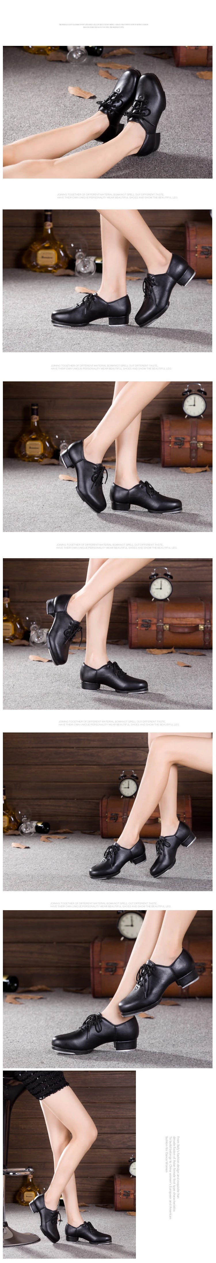 Sports Dance Shoes Adult Children Performance Tap Dance Shoes Soft Sole Natural Leather Shoes Step Sneakers Dance Shoes