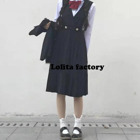 New student JK uniform nursing skirt college style dress cyanosis vest skirt School uniform Coat short blazer
