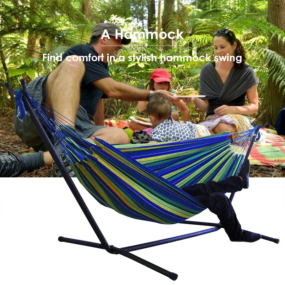 Outdoor Convenient Portable Canvas Hammock No Stand Multi-functional Practical Camping Sleep Swing Hanging Bed Garden Furniture
