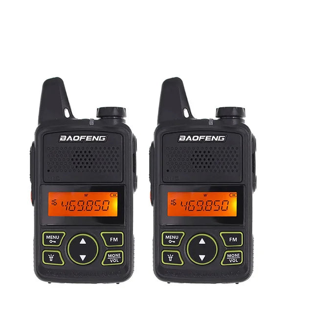 2PCS Baofeng BF-T1 Mini Portable Two Way Radio BFT1 UHF 400-470MHz 20CH Ham FM Transceiver Walkie Talkie with Earpiece
