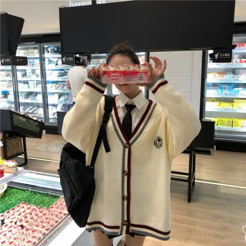 Autumn High Quality Japanese Style Students School Uniform Girls Women Sweater Long Sleeve JK School Uniforms Cardigans 6 Colors