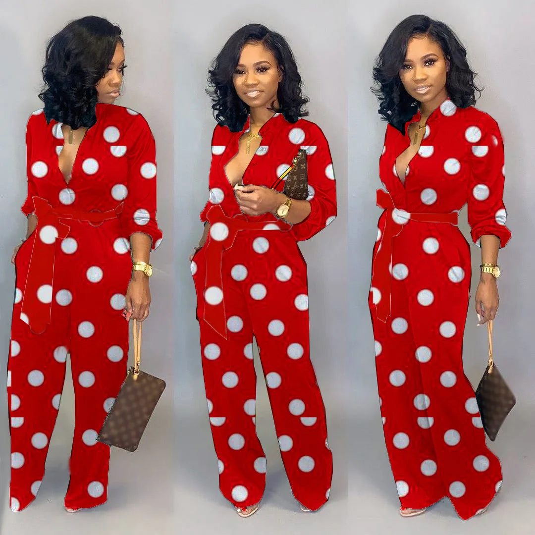 2021 New Arrival Summer Women Dot Black White Rompers Womens Jumpsuit Casual Loose Romper Jumpsuit for Women
