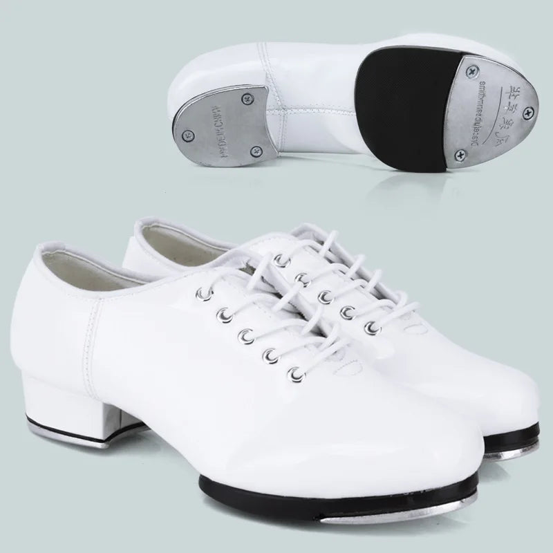 Sports Dance Shoes Adult Children Performance Tap Dance Shoes Soft Sole Natural Leather Shoes Step Sneakers Dance Shoes