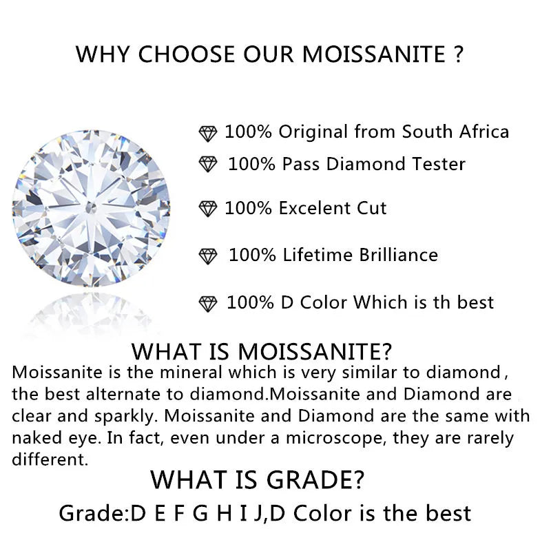 Classic 10K White Gold Total 1 Carat Brilliant Cut Pass Diamond Tester D Color Moissanite Heart Pendant Necklace Women Jewelry