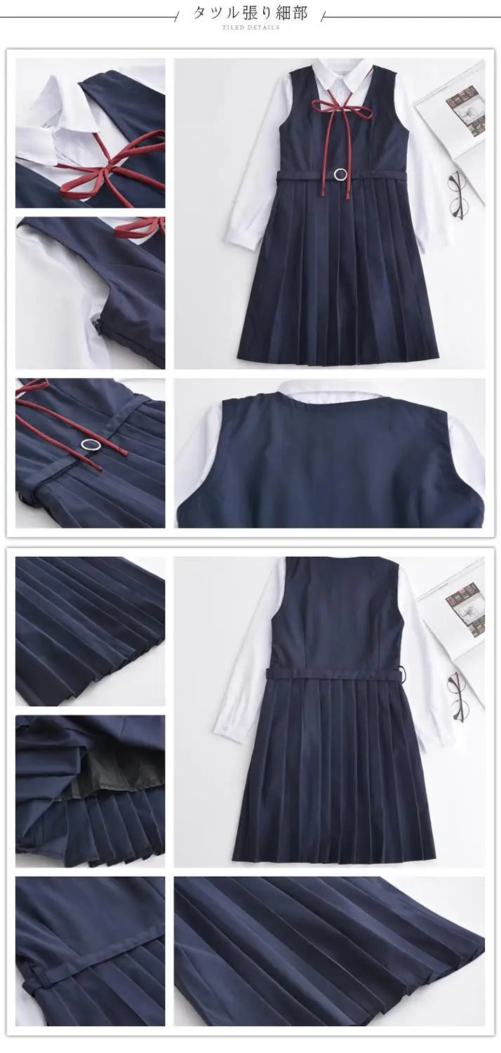 Japanese student JK uniform Cape skirt white blouse sailor's vest dress class uniform school uniform suit