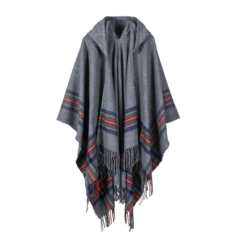 New design 100% ACRYLIC foulard femme Autumn / Winter warm fashion cloak poncho 130*150CM Black/Gray/Wine Red/Khaki tippet shawl