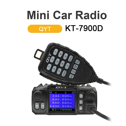 Latest Version Mini Mobile Radio QYT KT-7900D 25W Quad Band 144/220/350/440MHz KT7900D UV transceiver or with Power Supply
