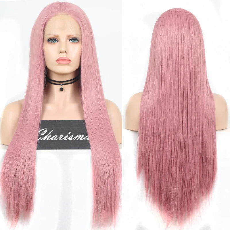 Charisma Blond Wigs Synthetic Lace Front Wig Long Silky Straight Lace Front Wig Heat Resistant Fiber Hair Cosplay Wigs For Women
