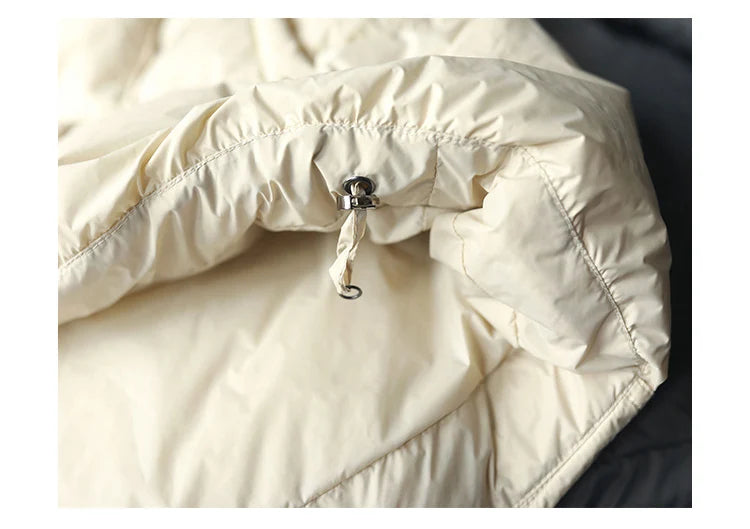 Schinteon Women Japanese Style Jacket Over Size White Duck Down Coat Loose Warm Autumn Winter Casual Outwear Top Quality