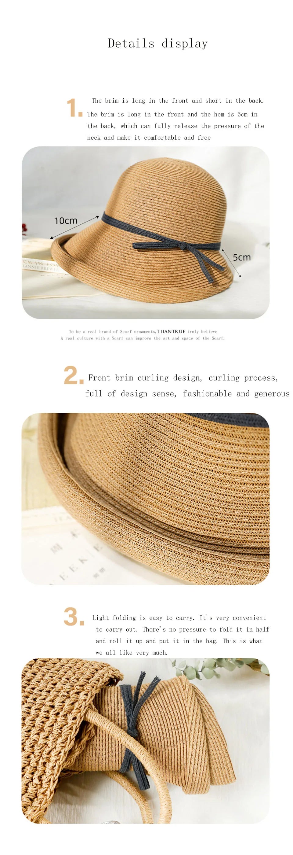 Women's summer hat Women's bucket hat Straw hat beach hat ceremony women's hats spring 2021 belt visor sun protection hat