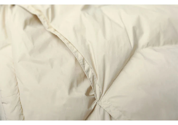 Schinteon Women Japanese Style Jacket Over Size White Duck Down Coat Loose Warm Autumn Winter Casual Outwear Top Quality