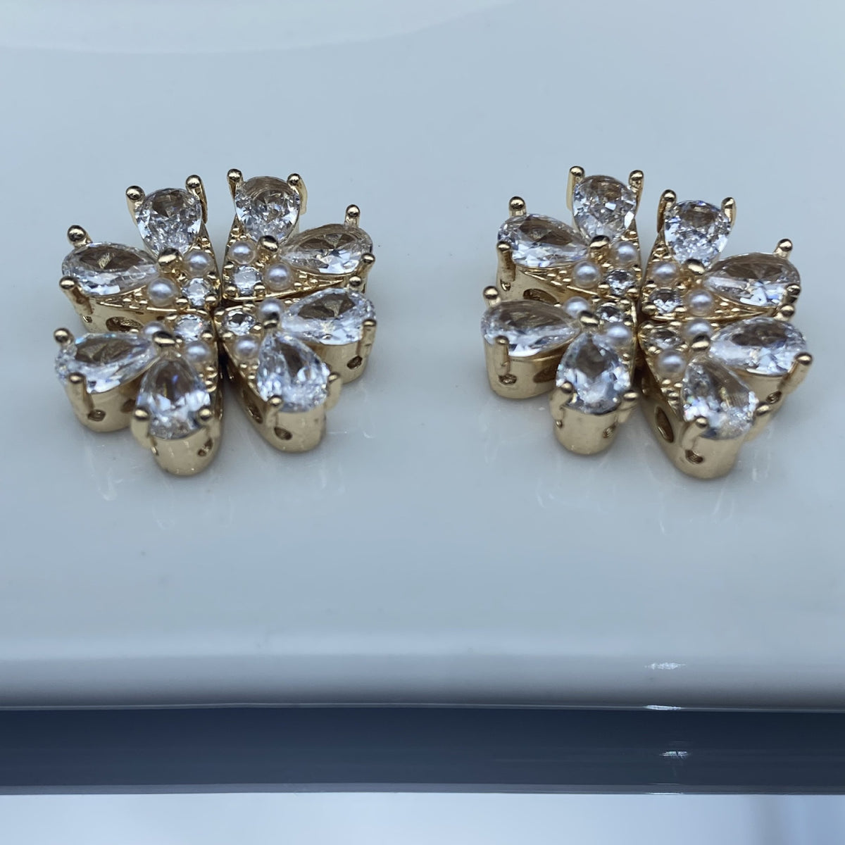 Heart-Shaped Inlaid Shell Pearl DIY Jewelry Accessories, Crystal Zircon Inlaid Bead Accessories, Pendant Spacer Beads