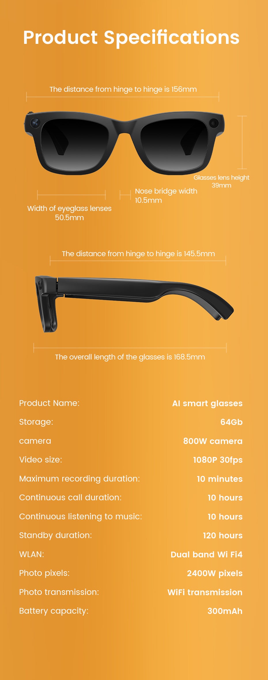 E09 Smart Camera Glasses, Fashionable Video Eyewear, TR Flexible Material, Dual Microphone Noise Reduction, Real-time App
