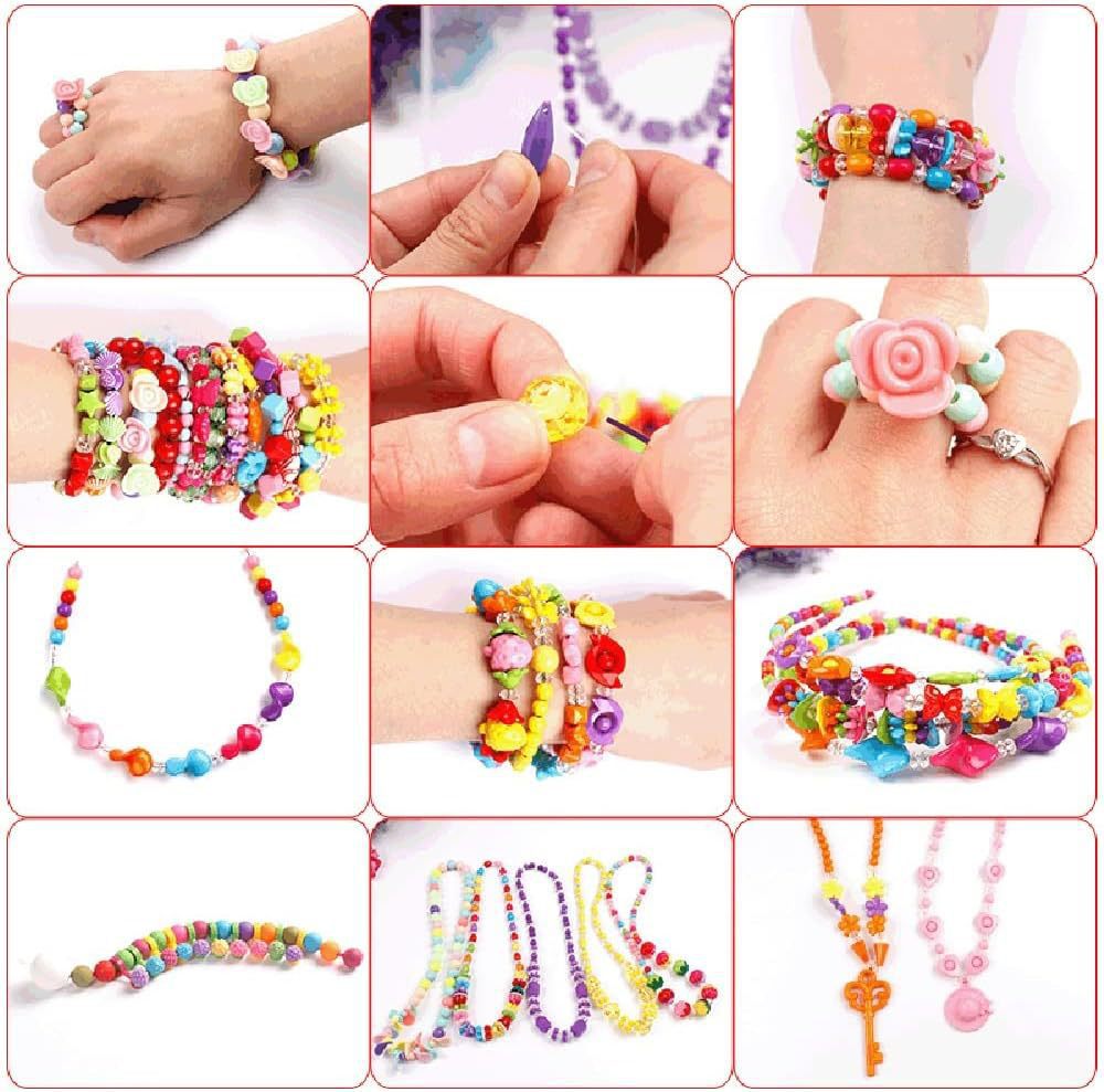 Jewelry Making Kit with Jewelry Beads, Jewelry Pliers, Necklace Bracelet Beaded Wire DIY Jewelry Accessories Set