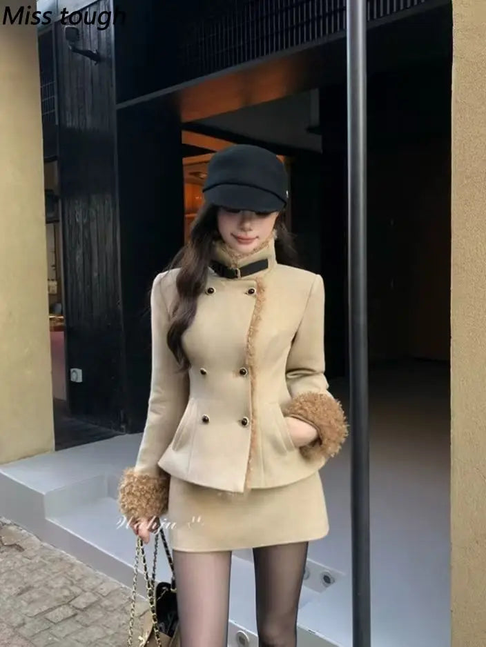 Autumn Korean Fashion Sweet Vintage Women's 2 Pieces Set French Elegant Office Lady Set Slimming Design Lolita Y2k Outfits 2026