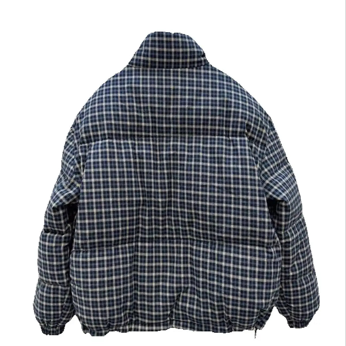 Women's autumn and winter plaid double-sided wearable stand up collar short goose down jacket, new casual jacket