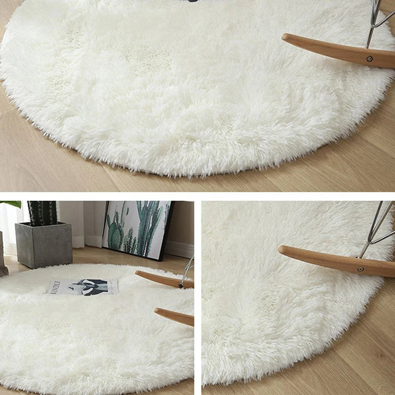 New Fluffy Wool Rug Living Room Carpets Faux Fur Round Mat Kids Room Long Plush Rugs Home Bedroom Decor Shaggy Carpet