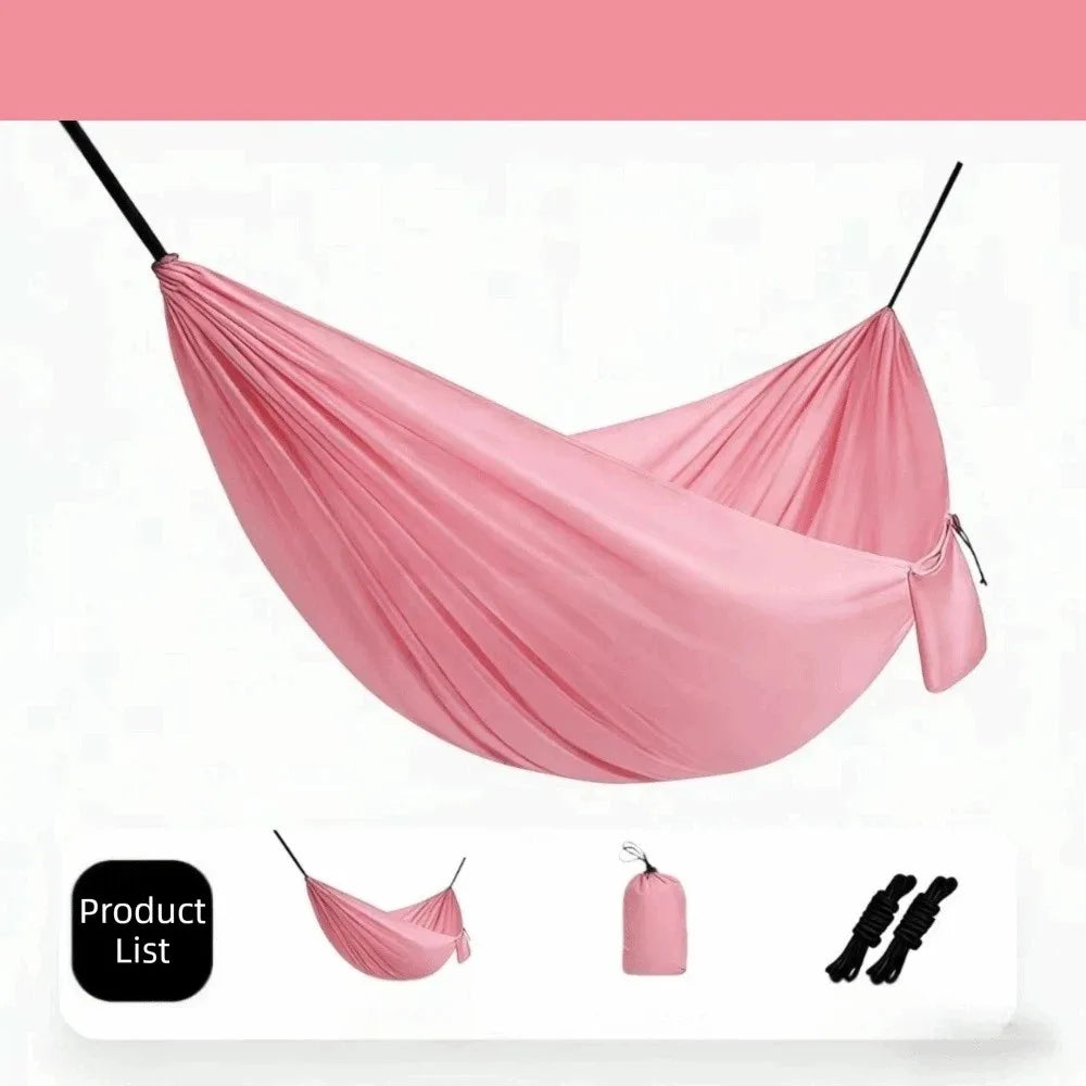 High Strength Colorful Hanging Hammocks Foldable Single and Double Size Camping Hammock Easy Setup Dacron Outdoor Swing Beach
