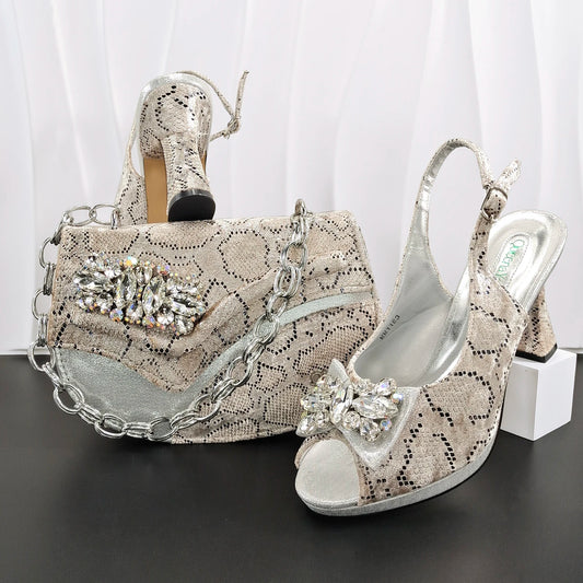 Doershow Lastest Italian Design Fashion Style Ladies Shoes with Matching Bag Set 2026 Nigerian Shoes and Bag Set! HG1-1