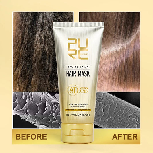 PURC Argan Oil Hair Mask Smoothing Repair Damaged Frizz Hair Treatment Straightening Nourishing Shine Hair Care 65g New Sales