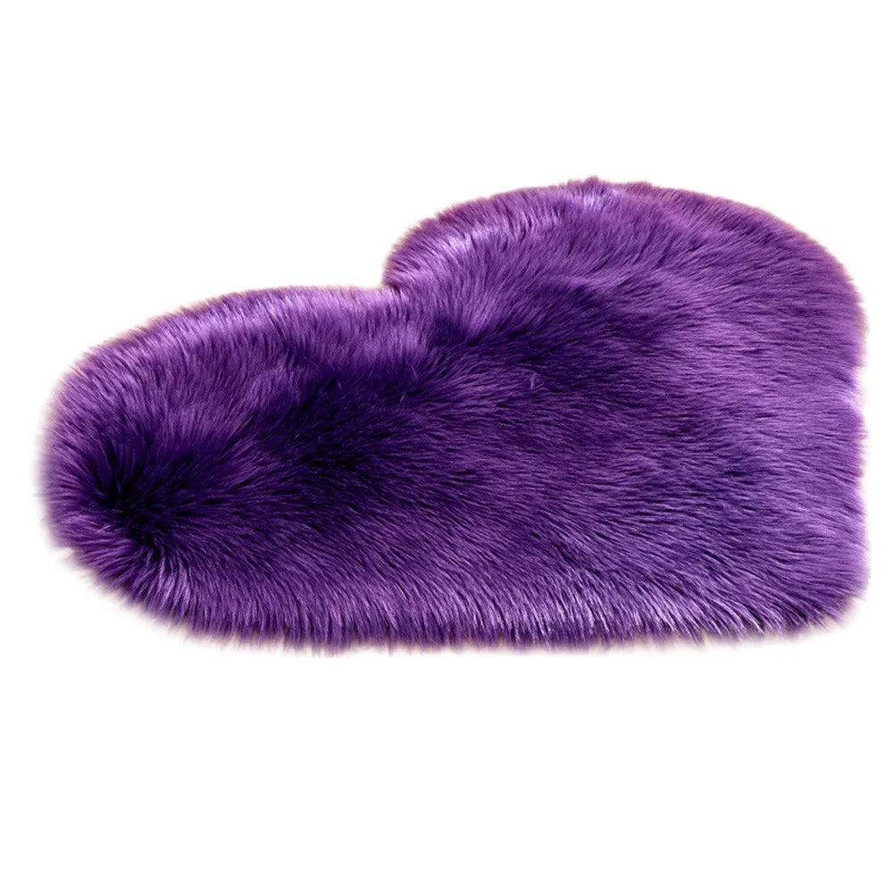 Heart Shaped Faux Fur Rug Bedroom Fluffy Shaggy Area Rugs Sheepskin Fuzzy Rug Carpets Throw Shag Rug Sofa Decor Floor Mat Plush