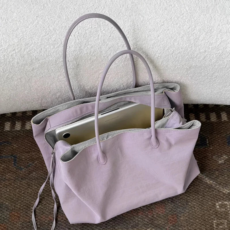 Nylon Women's Commuter Tote Bag Minimalist Large-capacity Tote Bag Ladies Multi-layer Waterproof Computer Shoulder Nylon Handbag