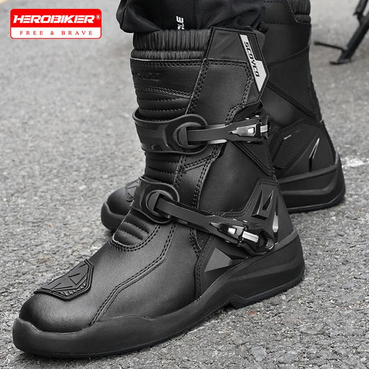 Motocross Boots Motorcycle Anti-fall Riding Adventure Low Boots Touring Motorcycle Waterproof Riding Boots Moto Riding Gear