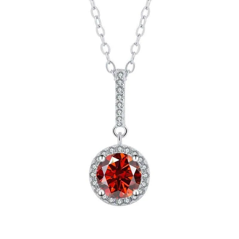 TY D VVS1 Moissanite Pandent Necklace GRA Certified 0.5-2ct Lab Diamond s925 Sterling Silver Dainty Necklaces for Women