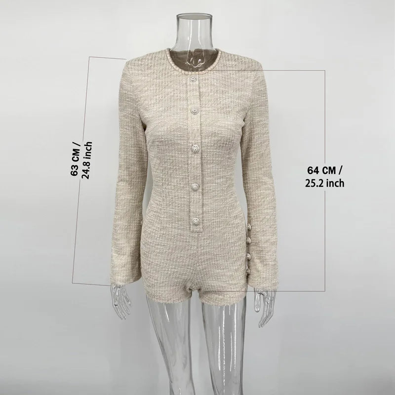 Tossy Spring Elegant Luxury Cardigan Rompers For Women Long Sleeve High Waist Wrap Bodycon Jumpsuits Female Shorts Rompers 2026