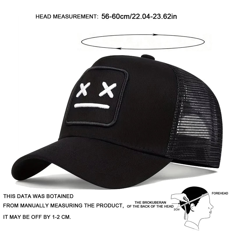 Unisex XX Embroidery Baseball Net Caps Spring Summer Outdoor Sunscreen Hat Adjustable Casual Trucker Hats