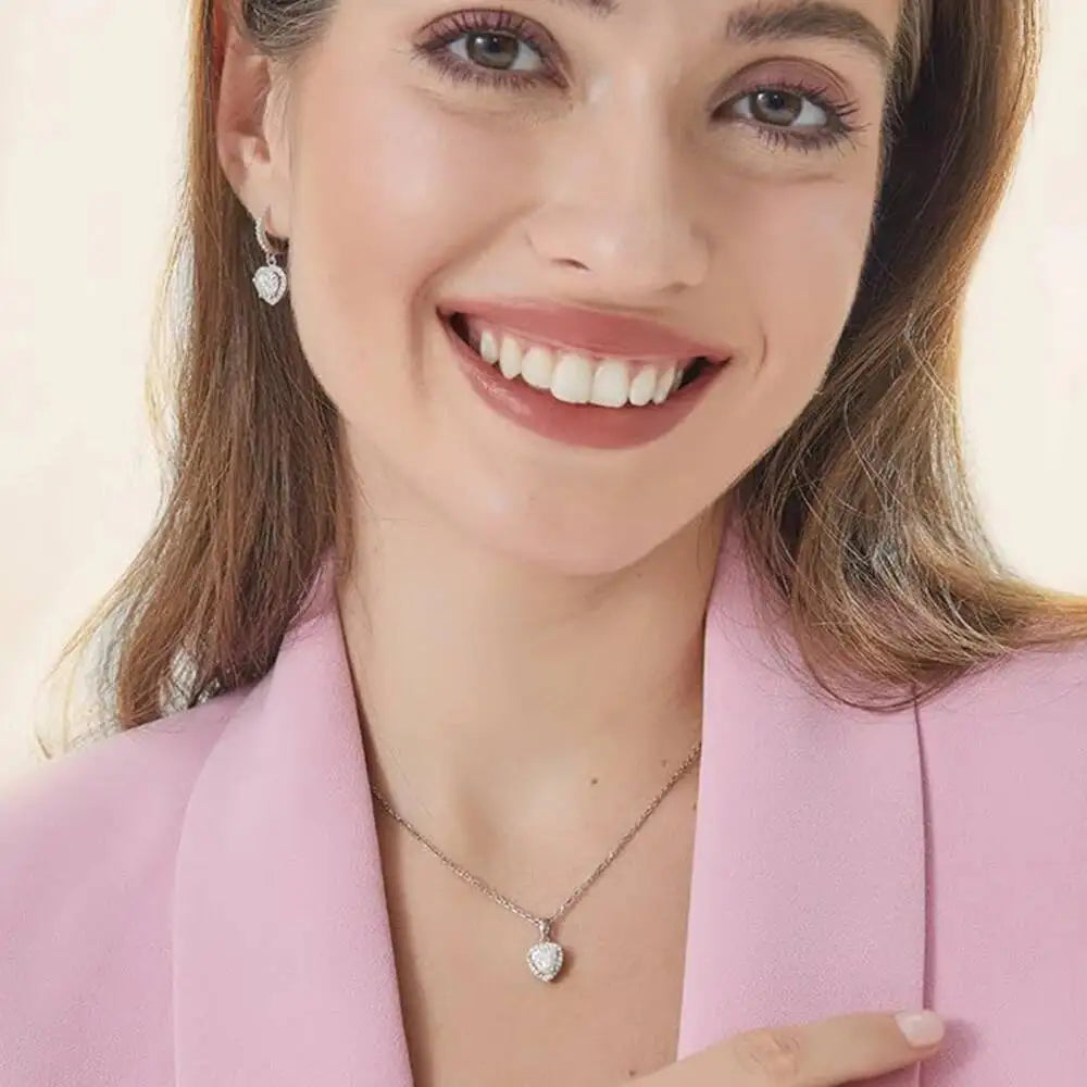 1CT Heart Cut Moissanite Necklace for Women 18K Gold 925 Sterling Silver with GRA Certificate Simple Daily Wear Jewelry Gift