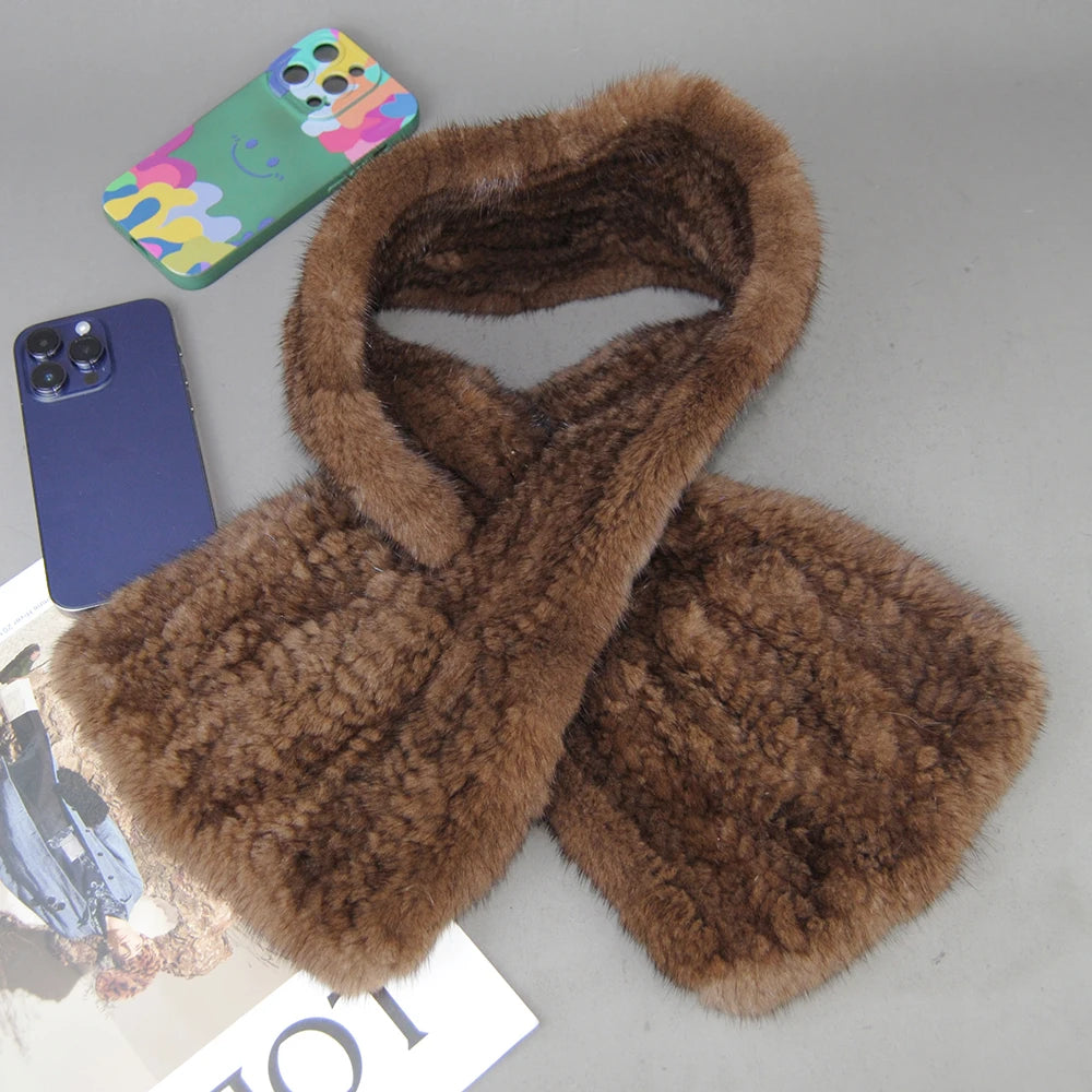 2026 Lady Luxury Authentic Mink Fur Shawl Scarf Winter 100%Natural Mink Fur Real Scarf Shawl Fashion Genuine Mink Fur Ponchos