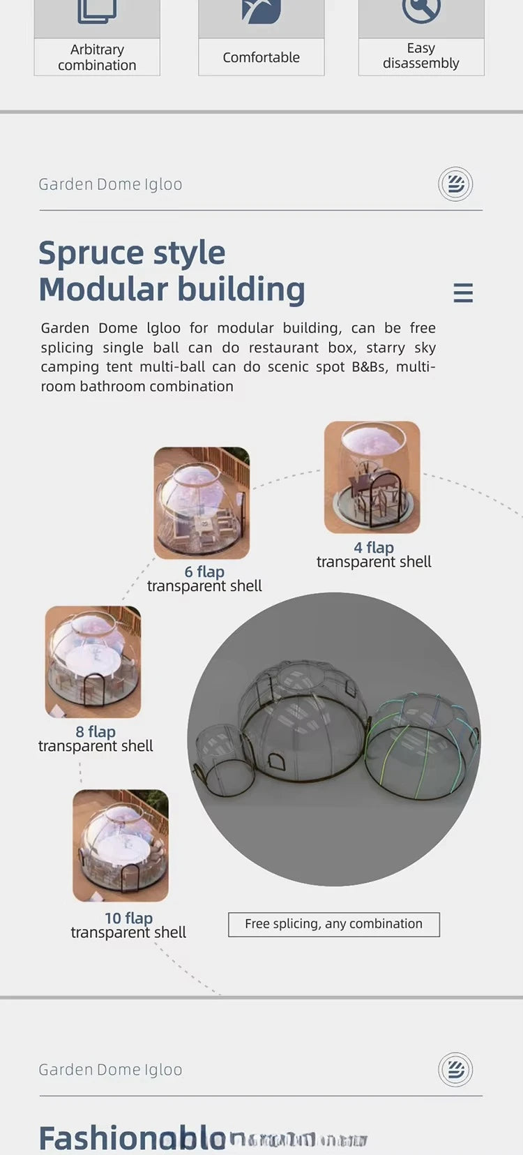 Outdoor Customized All Weather Geodesic Dome Tent for Camping Site Hotel Resort Home Sunroom
