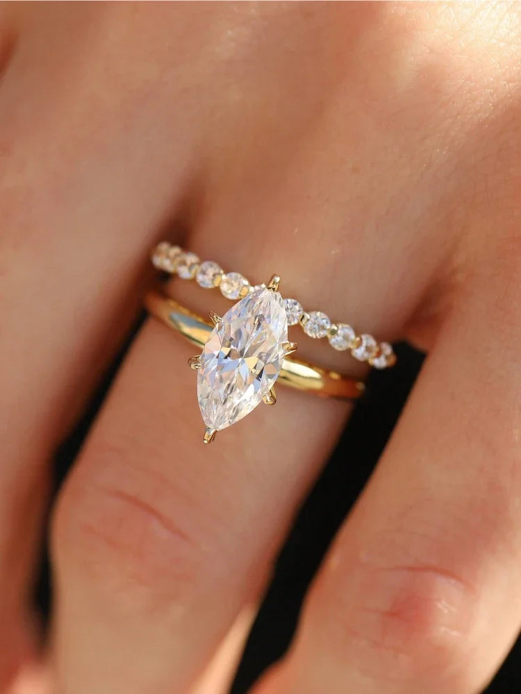 925 Sterling Silver Classic Gorgeous Sparkling Zircon Ring For Women Engagement Wedding Luxury Fashion High Quality Fine Jewelry