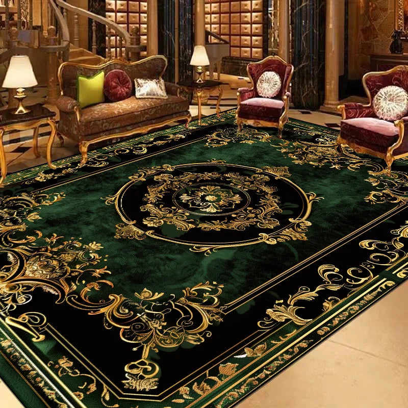 European Large Size Carpet Living Room Decoration Luxury Floor Mats Non-slip Bedroom Rugs Washable Lounge Computer Chair Mat