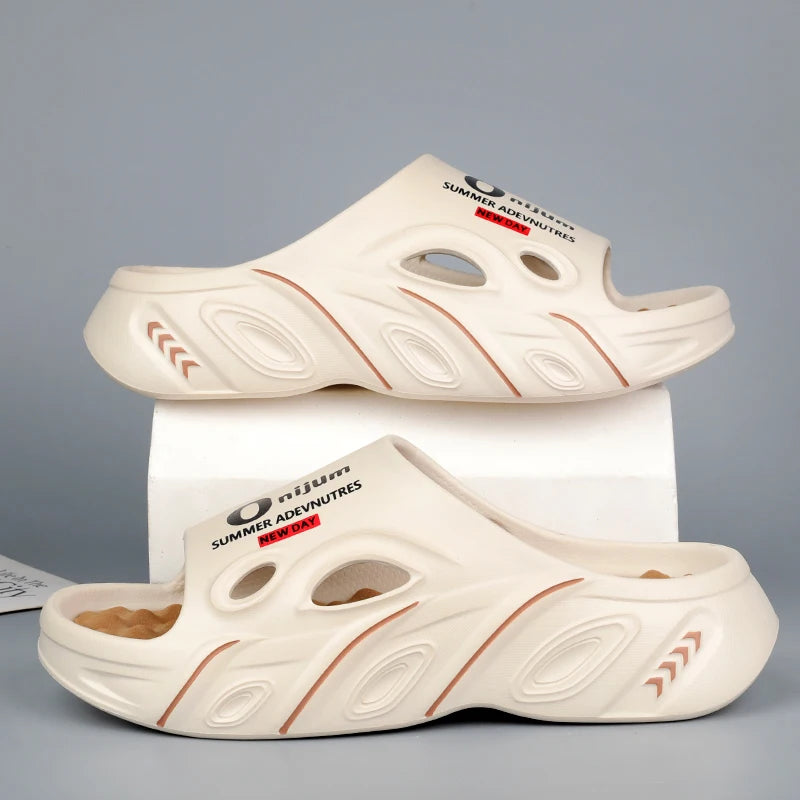 Summer Men's Massage Slippers Indoor Outdoor Sandals Beach Men Casual Shoes Comfortable Slides Flip-flop Men Women Home Slippers
