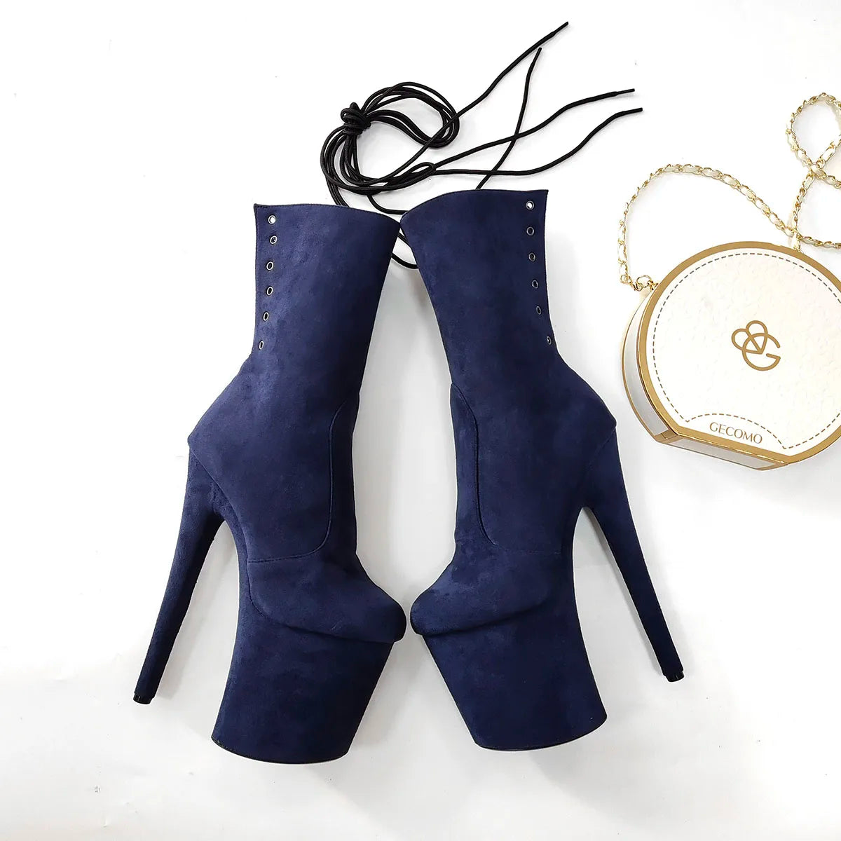 20cm Lace Up Stripper Heels Platform Ankle Boots Pole Dance Fashion Sexy Fetish 8Inches Exotic Nightclub Gladiator Models Show