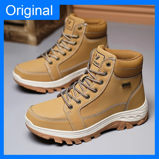 Mens Hiking Shoes New Winter Outdoor Warm Comfortable Plush Snow Boots Anti Slip Walking Durable Camping Hiking Boots Large Size