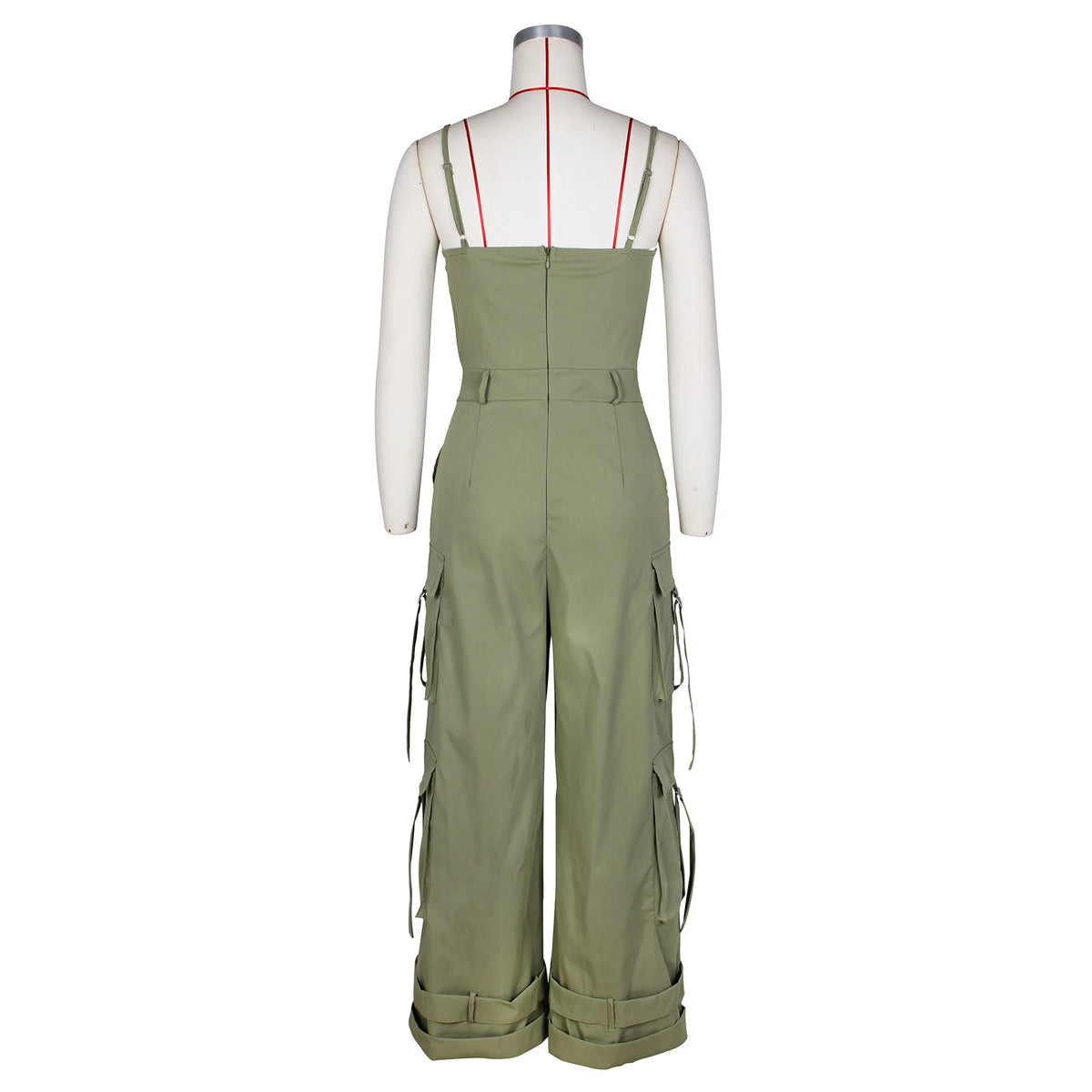 Jumpsuits Women One Piece Cargo Pant Wide Leg Long Pants Loose Casual Sling Sleeveless Overalls Y2k Strapless Solid Rompers