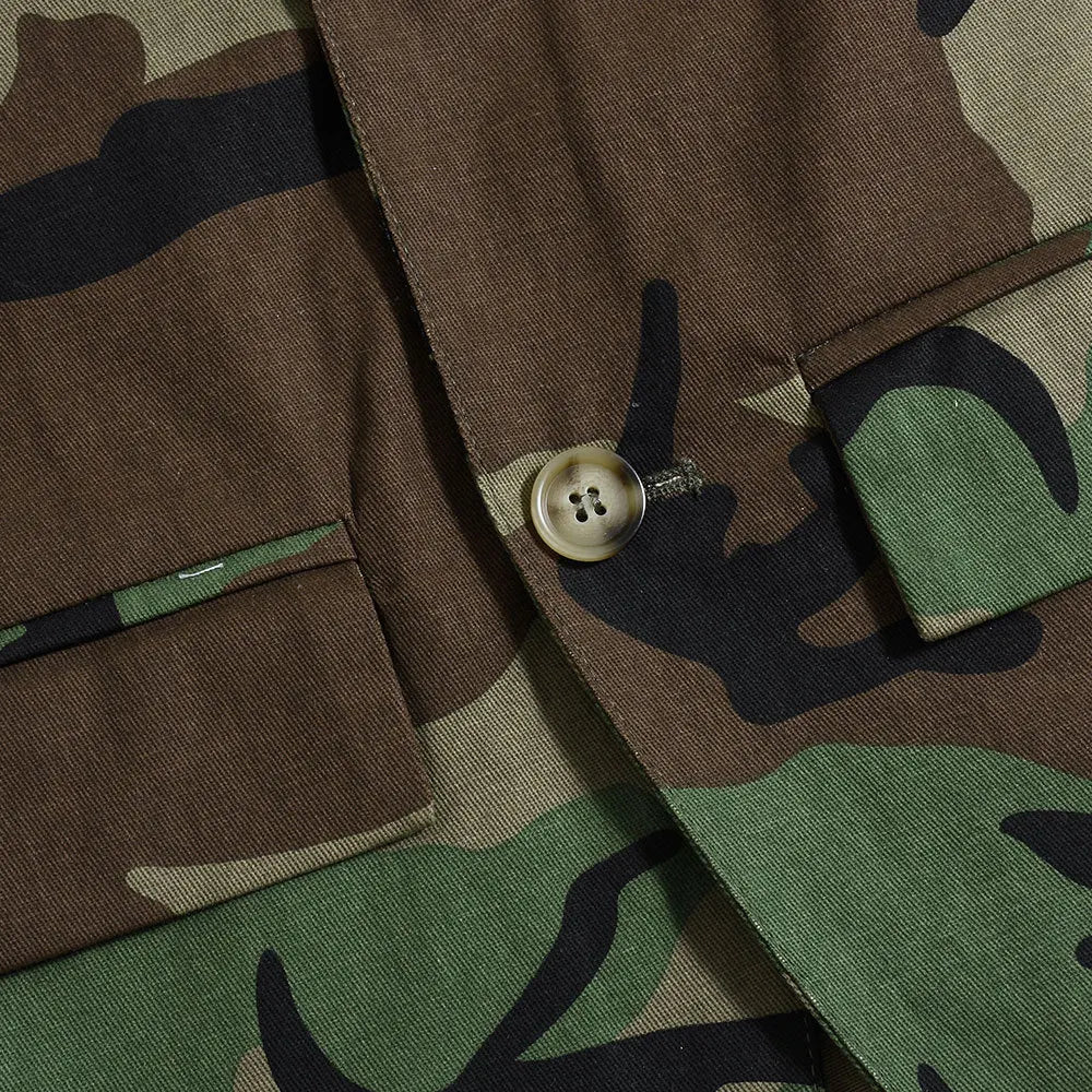 Women Camouflage Coats Belted Jacket Long Sleeves Notch Lapel Collar Single Breasted Slim Streetwear Casual 2025 Spring Autumn