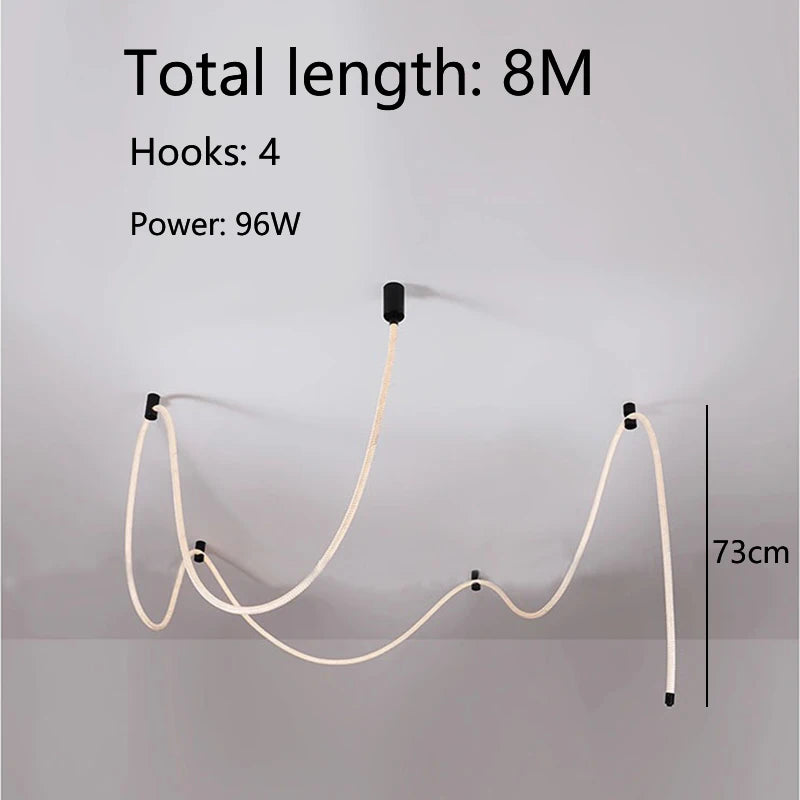 Modern LED Ceiling Chandelier Personality Braided Hose Lamp Ceiling Living Room Bedroom LED Lights Nordic Home Decor Suspension