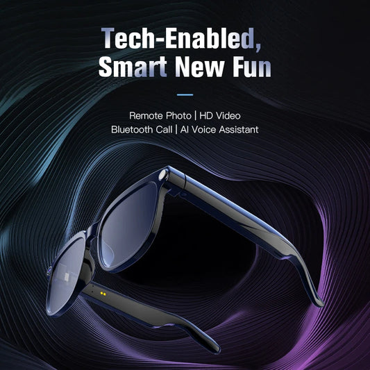 2026 New Smart Glasses 800W HD Pixel Camera IP65 Waterproof 290mAh Battery Real-time Translation Real-time Recording Sunglasses