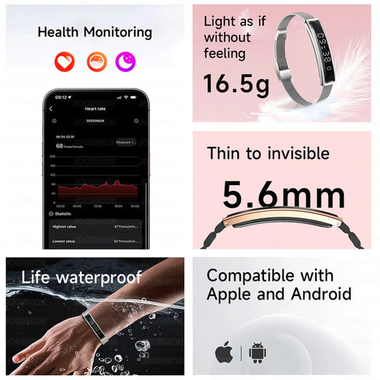 New Sports Waterproof Smart Band Bracelet Gesture Control Heart Rate Blood Oxygen Sleep Monitor Pedometer Screen Smartwatch 2026