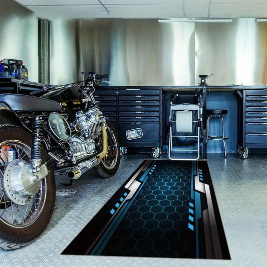 VIKAMA Motorcycle Garage Floor Mat Racing Display Mat Oil Resistant Wear Resistant Carpet for Workshop Corridor Home Decor